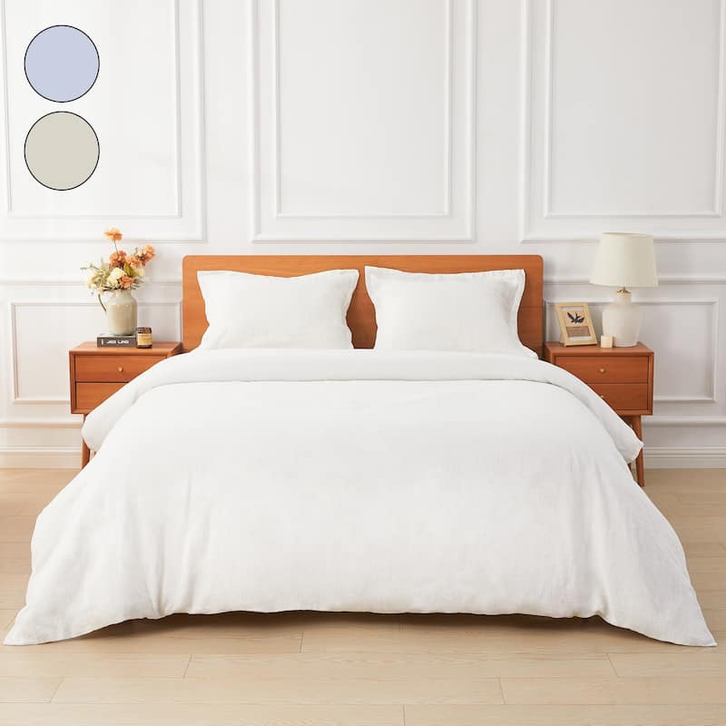 Belgian Linen Collection Duvet Set (3 Color - Blue/Natural/White)