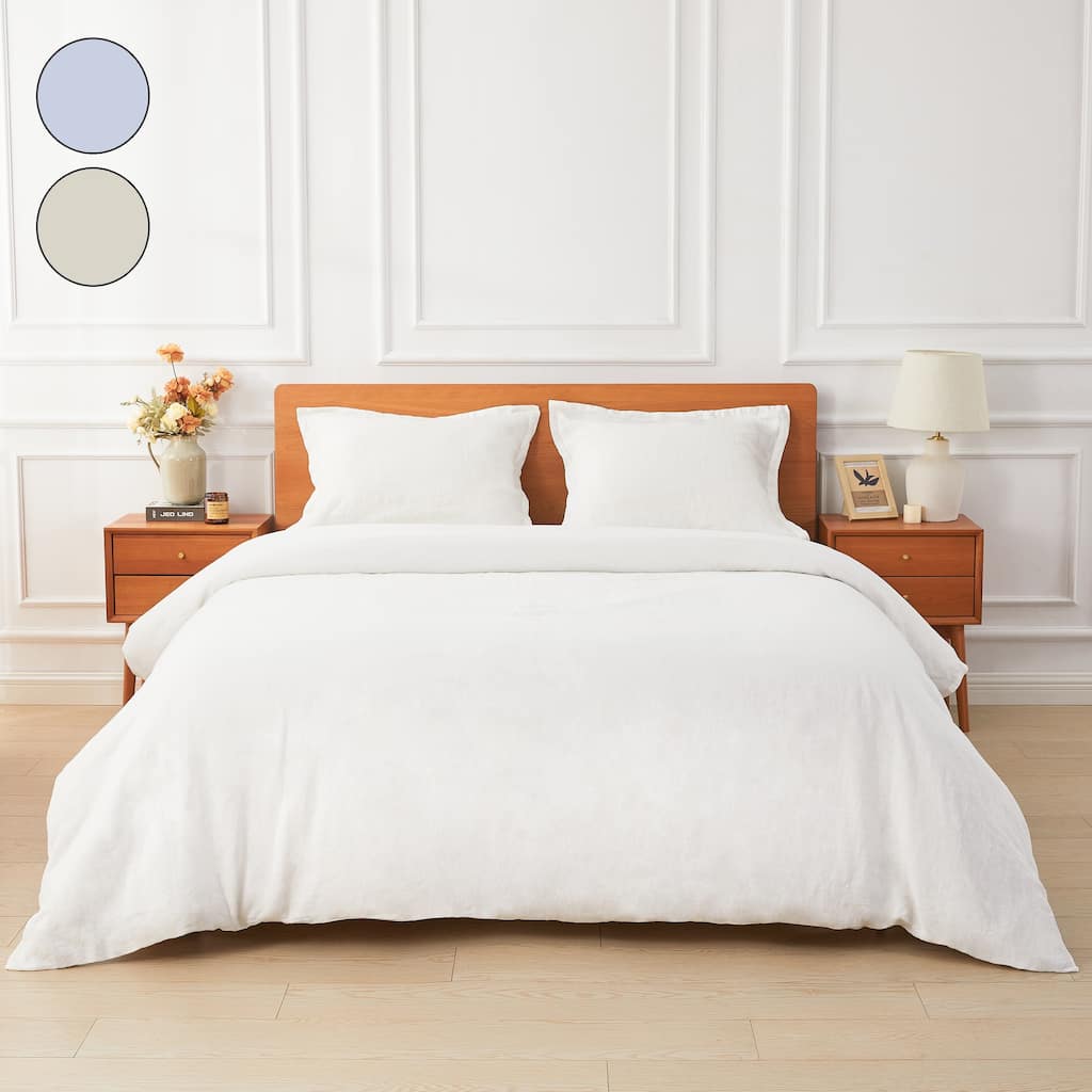Belgian Linen Collection Duvet Set (3 Color - Blue/Natural/White)