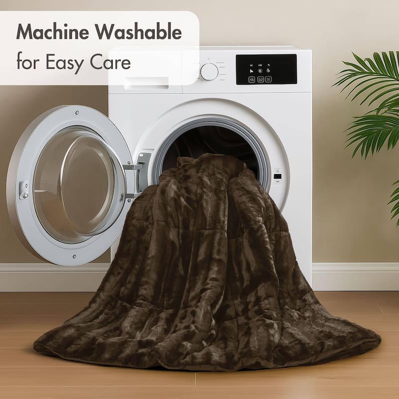 Madison Park York Faux Fur Comforter Mini Set