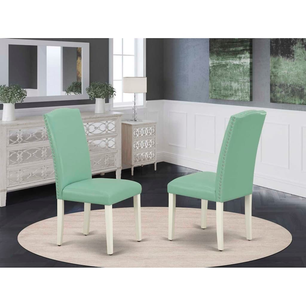 Parsons Chairs Set of 2 - PU Leather Dining Chairs - Modern Accent Chairs - Stylish Side Chairs