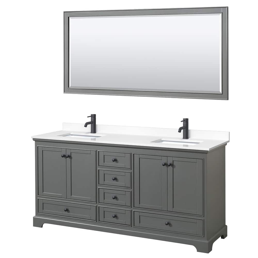 Wyndham Collection Deborah 72" Free Standing Double Basin Vanity Set