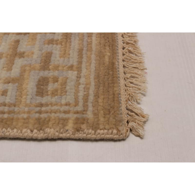 ECARPETGALLERY Hand-knotted Mamluk Tan Wool Rug - 4' x 6' 1"