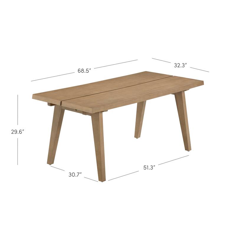 Andy Modern Farmhouse Solid Wood Extendable Dining Table