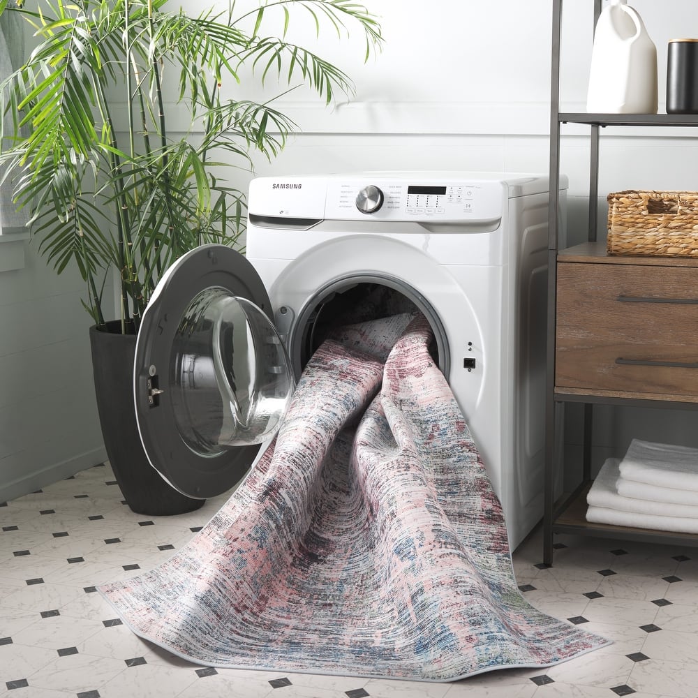 SAFAVIEH Tacoma Machine Washable Slip Resistant Aristeia Modern Abstract