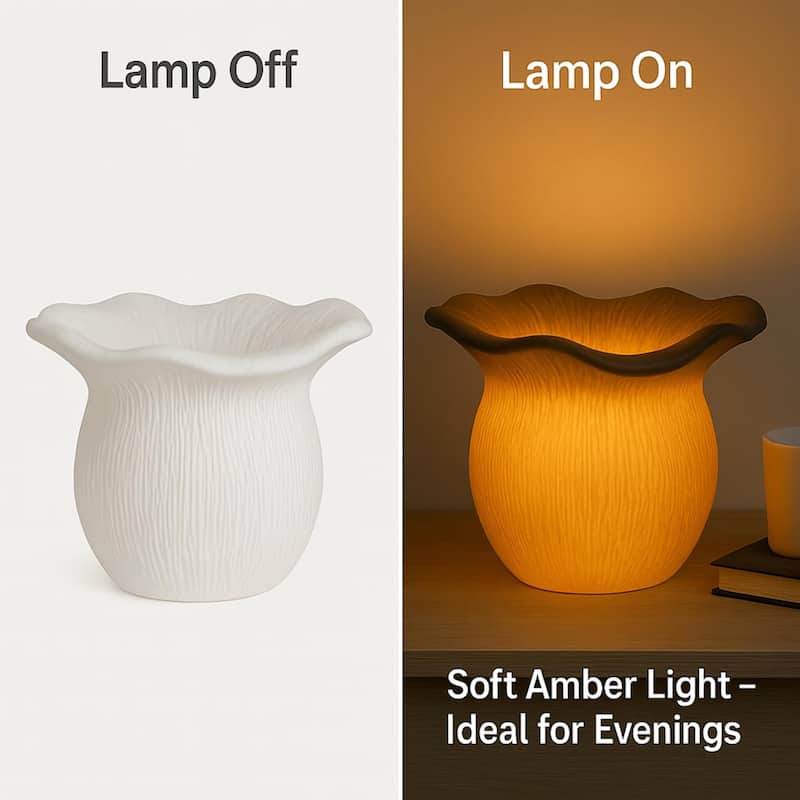 Mushroom table lamp modern organic resin ambient lighting cozy home