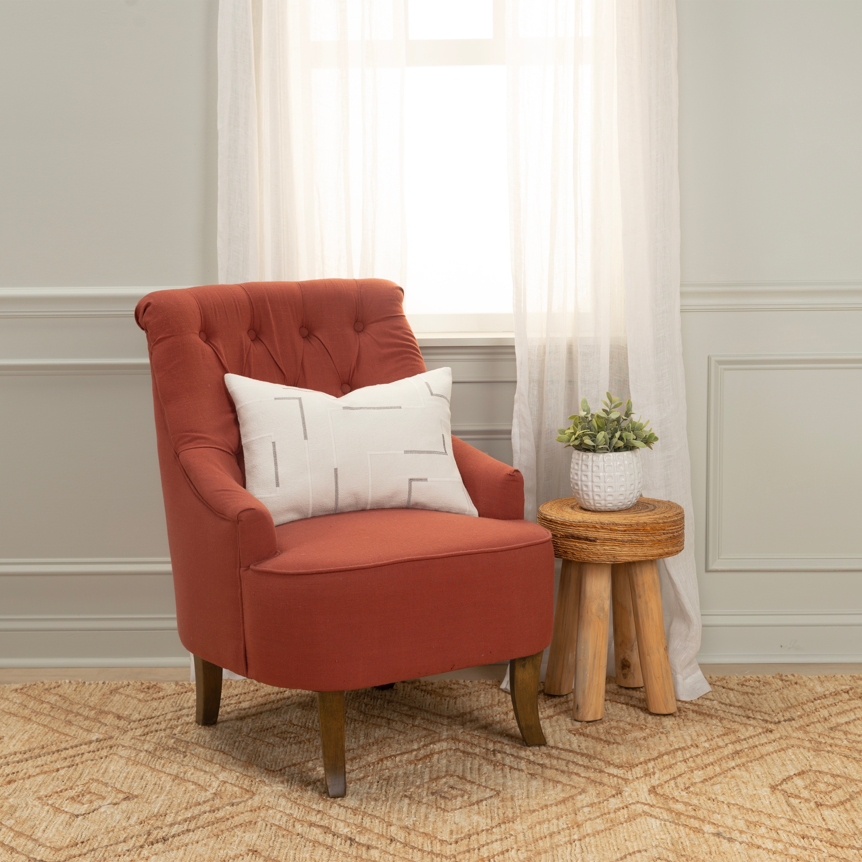Rizzy Home Transitional Ivory Down Filled Pillow - 14"x20"