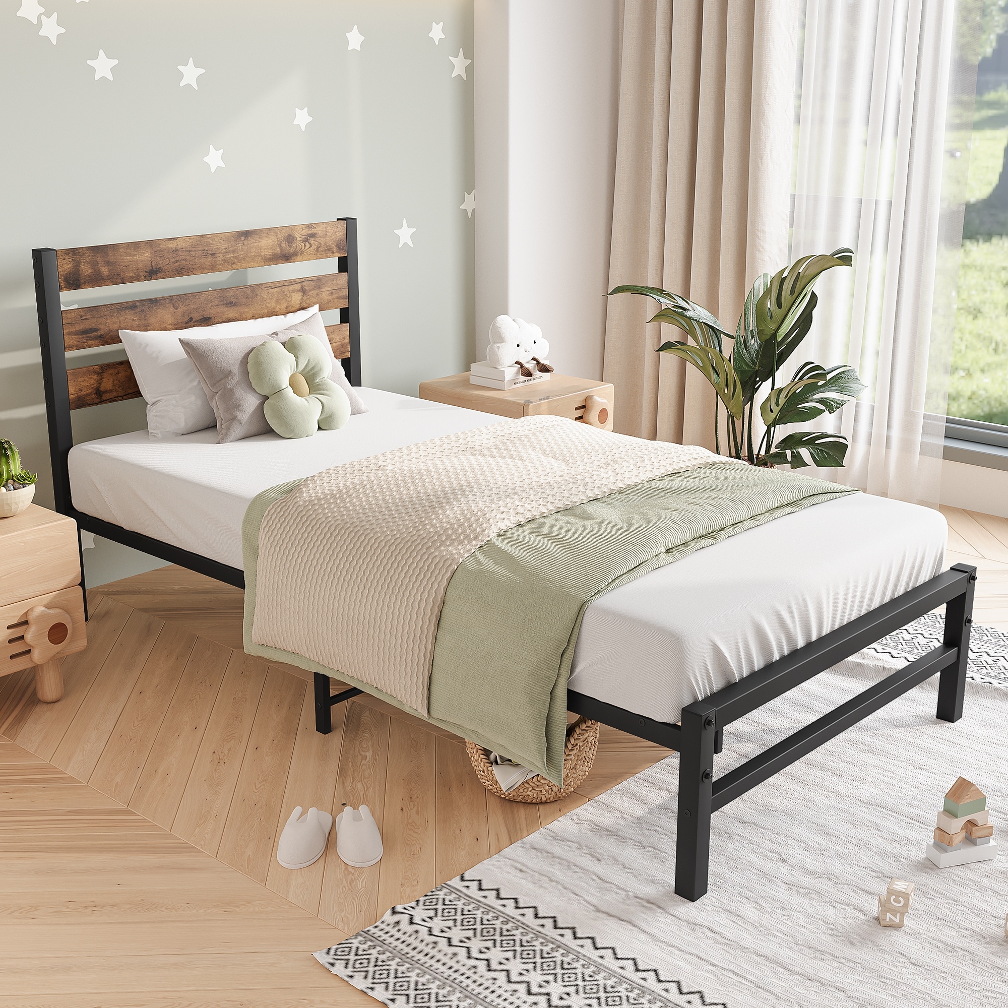 Metal slats for single on sale bed