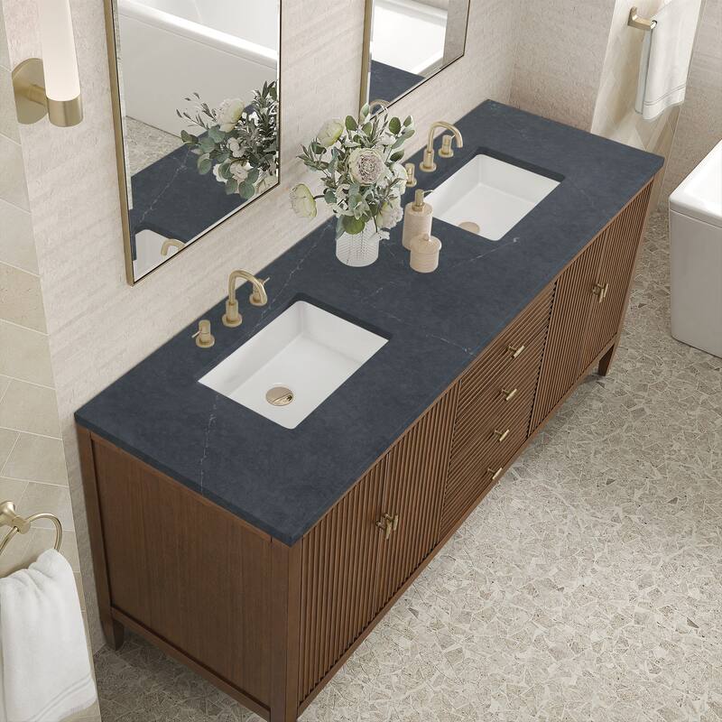 James Martin Vanities 485-V72-3CSP Myrrin 72" Double Basin Wood Vanity