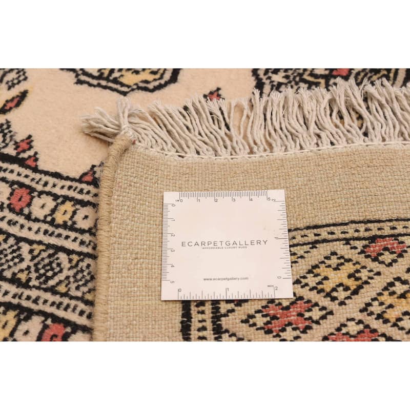 ECARPETGALLERY Hand-knotted Finest Peshawar Bokhara Ivory Wool Rug - 8'1 x 11'3