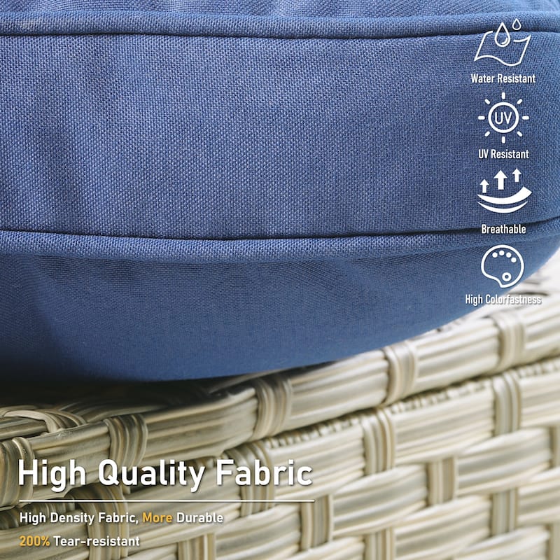 HOOOWOOO 2-piece High Back Wicker Rattan Outdoor Patio Chair Set