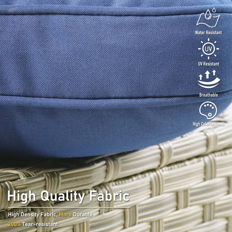 HOOOWOOO 5-piece Rattan Wicker High Back Patio Conversation Furniture Set