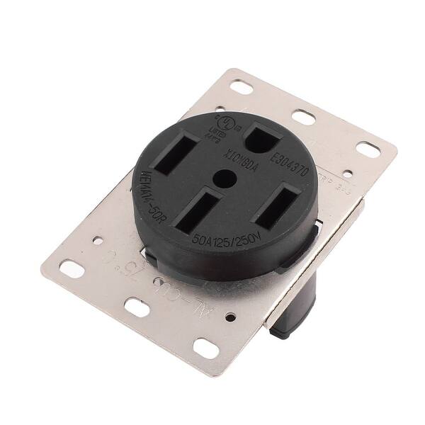 Rectangular Receptacle 125/250V 50A 4 US Socket Rectangle Panel Flush Mounting Receptacle ...