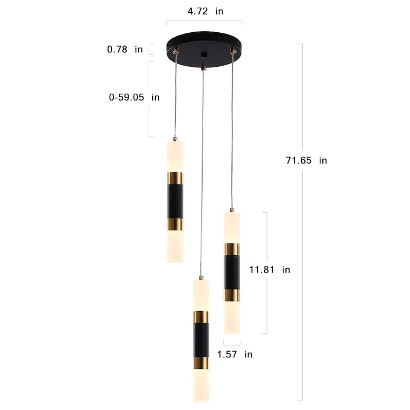 3-Light Cluster Pendant with Wrought Iron Accents - Bed Bath & Beyond ...