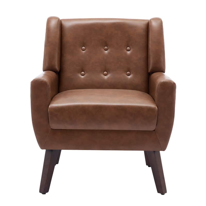 PU Leather Accent Chair Living Room Upholstered Armchair