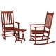 preview thumbnail 2 of 23, Outsunny Wooden Rocking Chair Set w/ Foldable Side Table, Outdoor Rocker Chairs