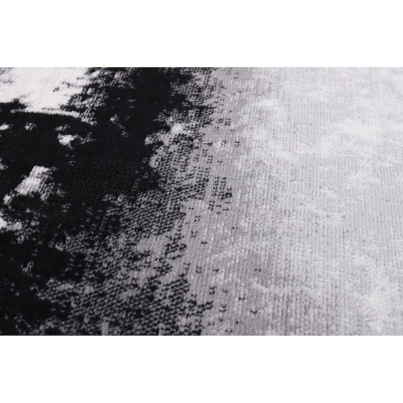 Dream Collection Abstract Moroccan Motif Black and Grey Rug