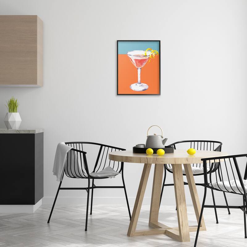 Stupell Cocktail on Blocked Hues Framed Giclee Art Design By Susan Jill