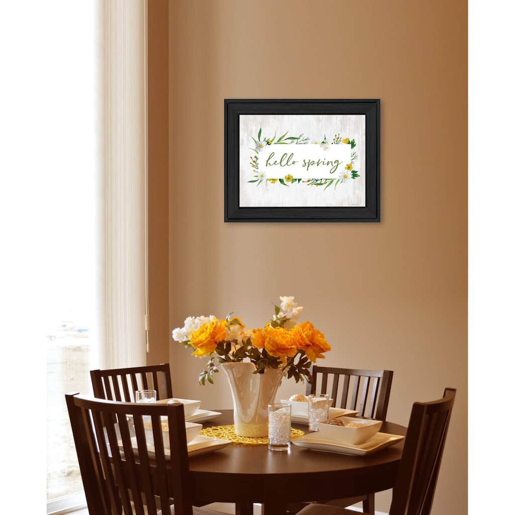 TrendyDecor4U Contemporary "Hello Spring" Framed Print Wall Art