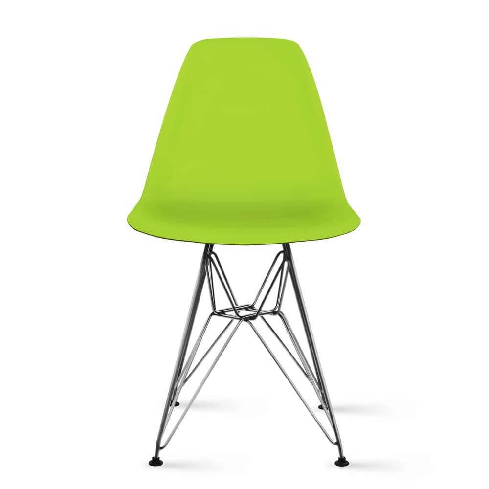 Designer Plastic Chairs Chrome Silver Wire Legs Retro Dining Accent Molded Shell Desk Office Work Chrome Base Kitchen