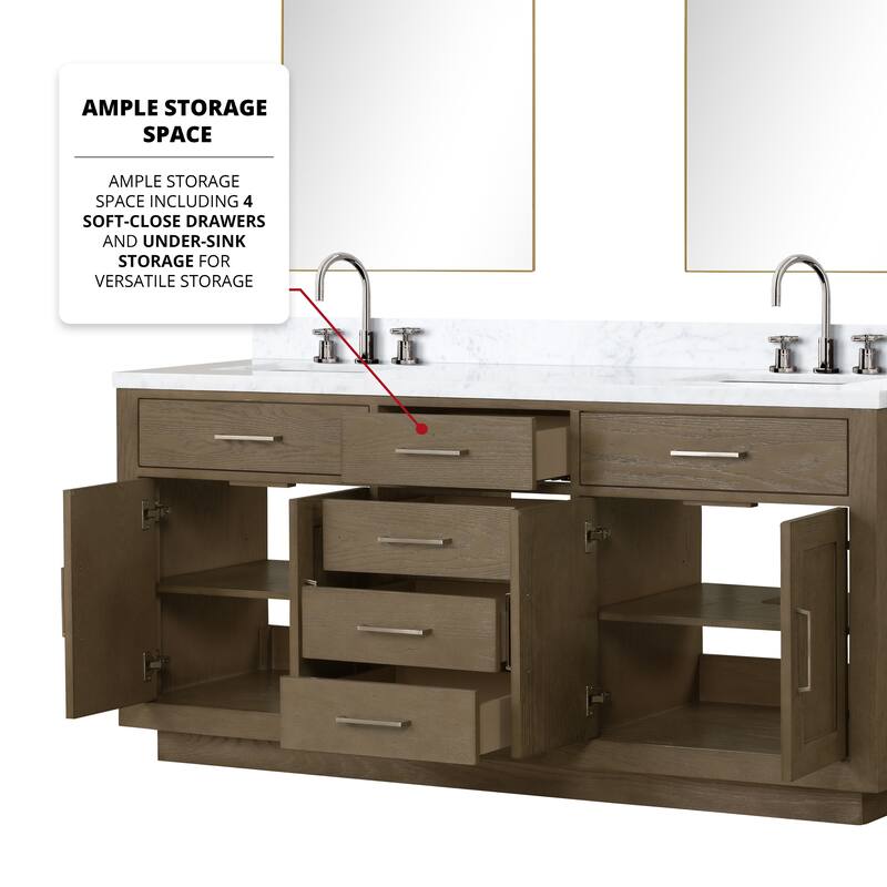 Lexora Abbey Bath Vanity and Carrara Marble Top