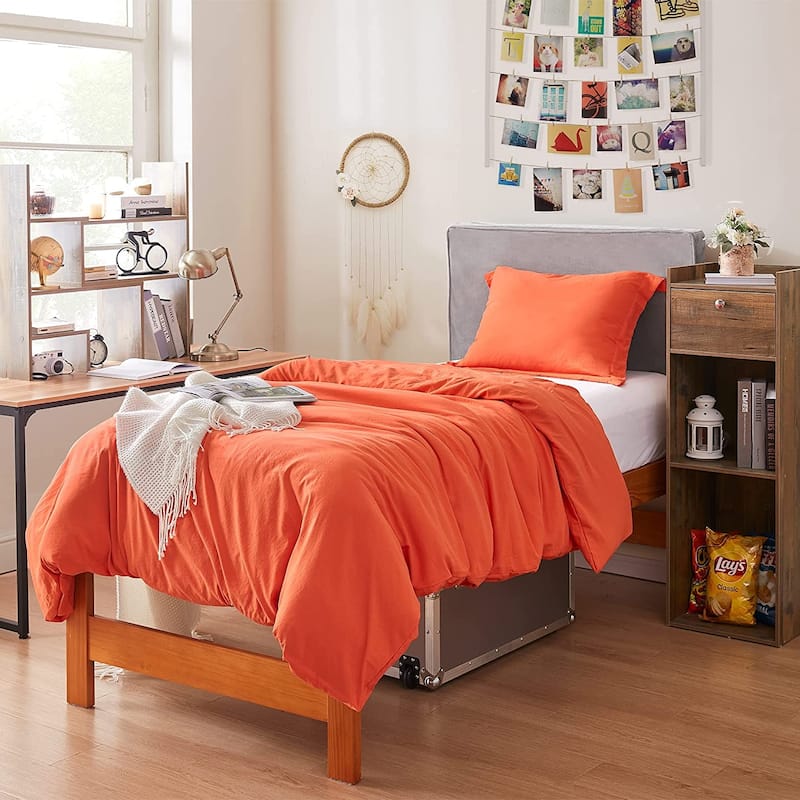 Natural Loft® Oversized Comforter Set - Orange - Orange - Twin XL