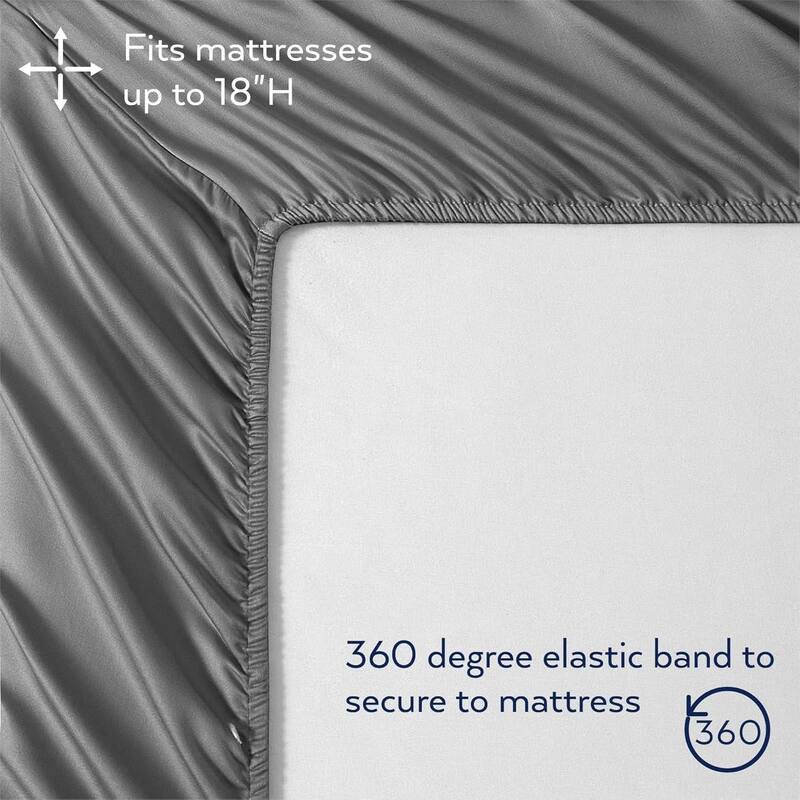 Thomasville 1500 Thread Count Dark Grey 6 Piece Premium Cotton Rich Sateen Sheet Set