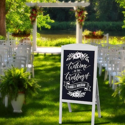 Chalkboard A Board Magnetic A Frame Blackboard Sandwich Board Gray - 35"W x 17" H