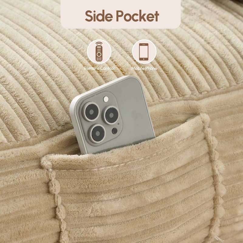 XIZZI Convertible Corduroy Floor Chair Folding Sofa Bed