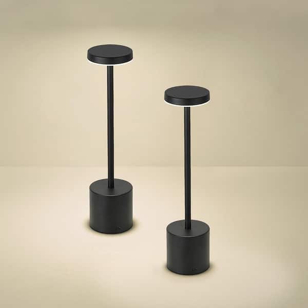 slide 2 of 6, Cordless LED Desk Lamp, Table Lamp with 3 Colors Black