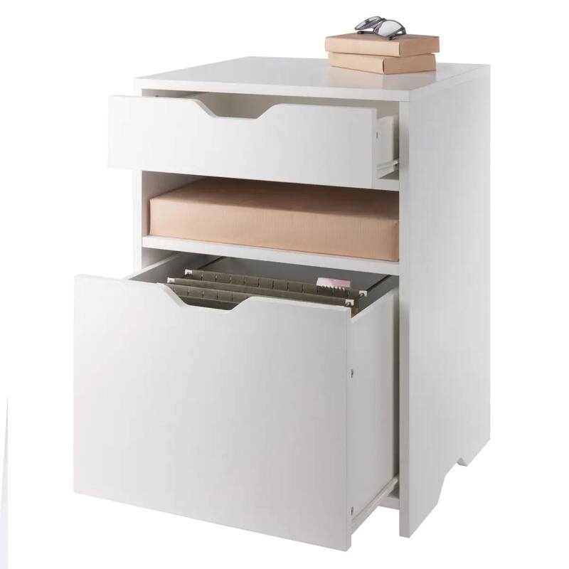 File Cabinet with Open Shelf and Drawer - 26.25" - White