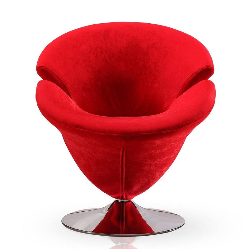 Manhattan Comfort Tulip Velvet Swivel Accent Chair