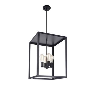Madison Four Light Pendant Flare Black - One Size