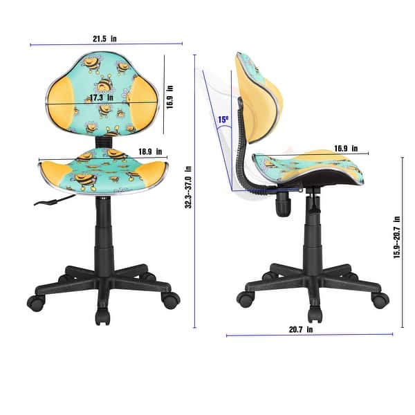dimension image slide 5 of 19, JJS Ergonomic Mesh Office Chair Adjustable Lumbar Support Computer Desk Chair