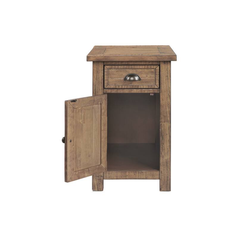 Monterey Solid Wood Chairside End Table with Hidden Power Outlets