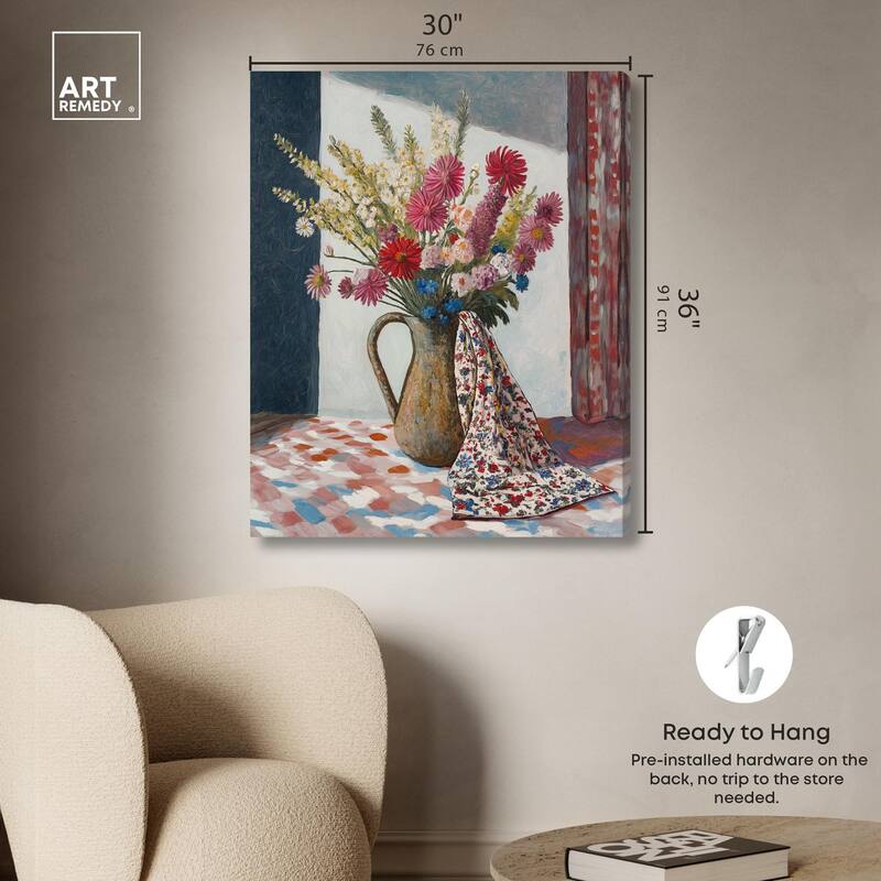 Draped in Flowers Canvas by Art Remedy, Gallery Wrapped