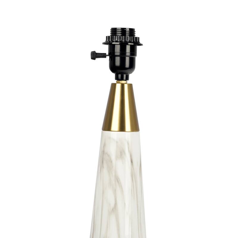 Enclave Hydro White Table Lamp with On/Off Switch Faux Marble Base Fabric Shade