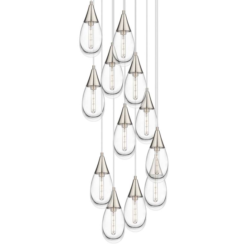Innovations Lighting 126-450-1P-15-26 Malone Pendant Malone 12 Light - Brushed Satin Nickel / Clear