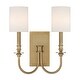 preview thumbnail 1 of 4, Crystorama Lighting Group LLO-482 Lloyd 2 Light 16" Tall Wall Sconce Aged Brass