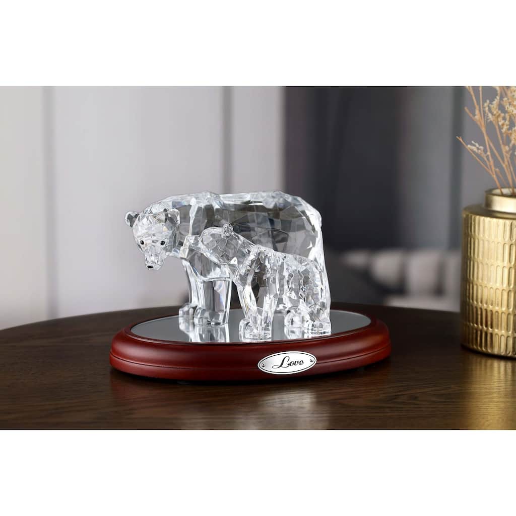 LED Lighted Polar Bear Family Figurine Decorations - 6.5" - Set of 2