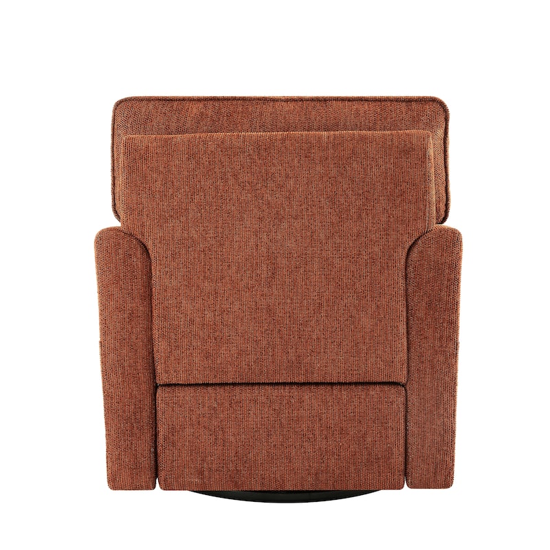 Chenille 360° Swivel Barrel Chair with Side Pockets, Ergonomic Support, and Removable Cushions