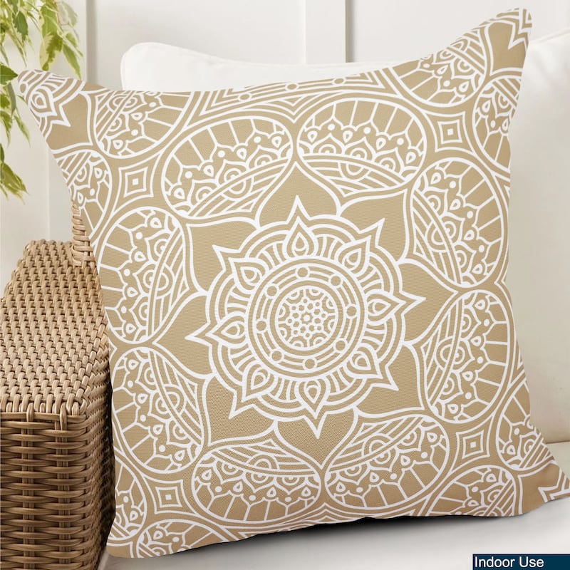 Decorative Indoor/Outdoor Reversible Throw Pillows with Insert (Set of 2)
