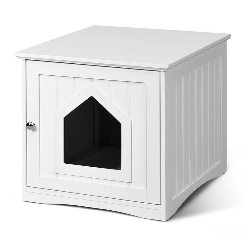 Stylish Cat House Nightstand with Magnetic Door for Easy Cleaning - 20" x 19.5" x 18.5" (L x W x H)