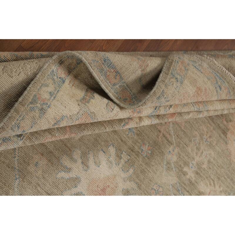 Vegetable Dye Oushak Turkish Rug Hand-Knotted Wool Carpet - 8'1"x 10'0"