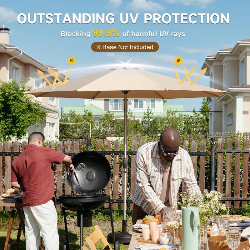 Patio Umbrella Outdoor Table Umbrella with Button Tilt Crank UV Protection and Waterproof, for Garden Patio Backyard, Pool