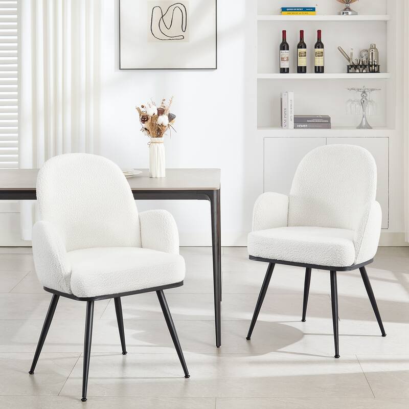 Fabric Upholstered Dining Chairs Set of 2/4 with Arms - 34.8"H x 23.2"W x 22.8"D