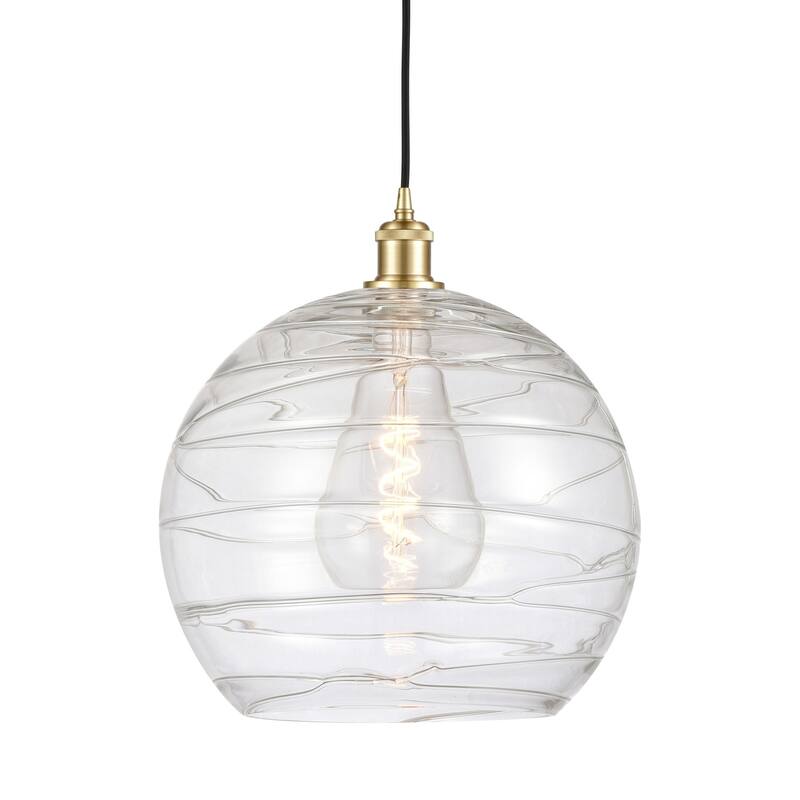 Innovations Lighting 516-1P-17-14 Athens Pendant Athens 14" Wide - Satin Gold / Clear Deco Swirl