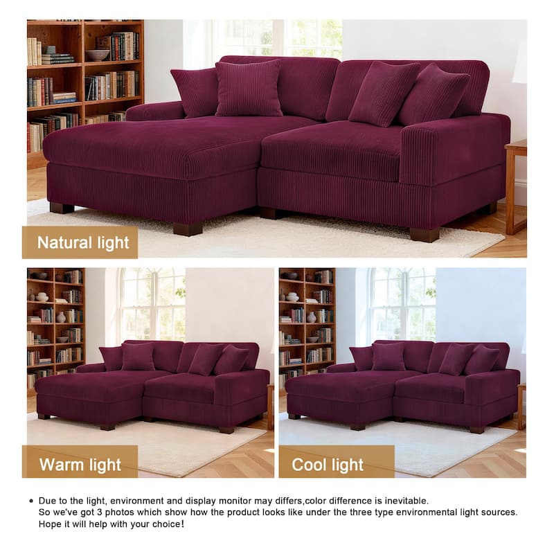 Oversized L-shaped Modular Sectional Sofa with Chaise Lounge
