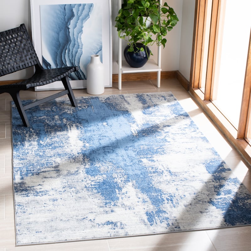 SAFAVIEH Jasper Maleah Modern Abstract Rug - 3' x 5' - Blue/Ivory