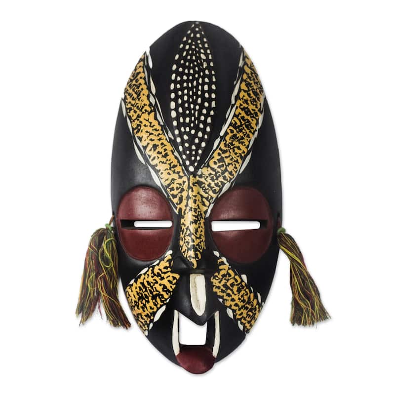 Novica Handmade Nyame Bekyere African Wood Mask