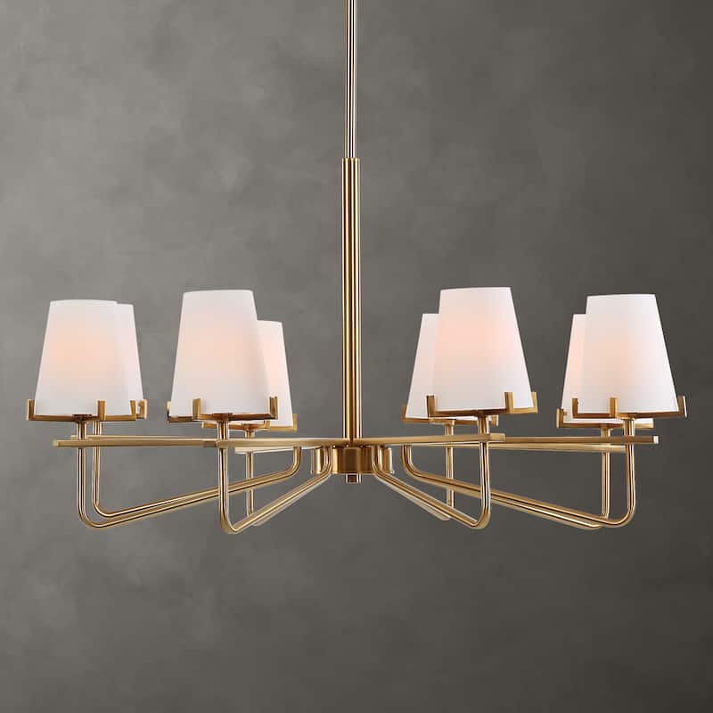 Uttermost Lassen 8 Light Brass Chandelier - 36"W x 20.25"H x 36"D
